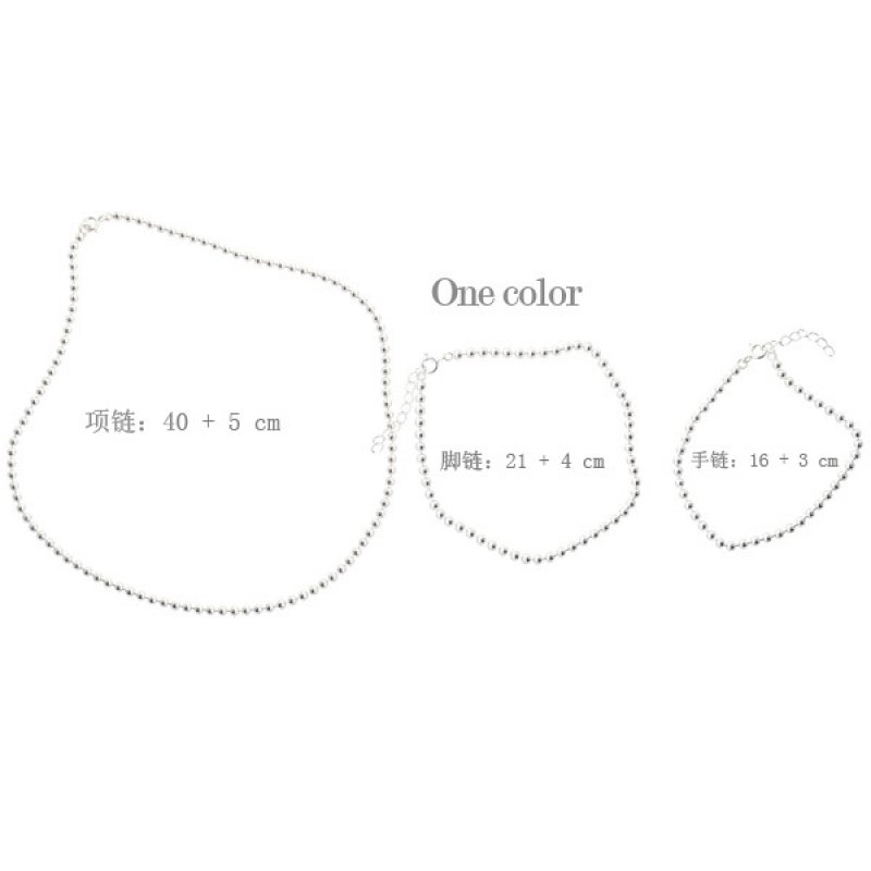 Star Same Style Wild S925 Sterling Silver 2mm Round Bead Necklace